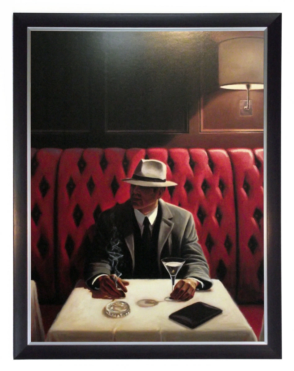 Obraz - w restauracji, przy stoliku - mężczyzna - reprodukcja w ramie AB4590 60x80 cm. - Obrazy Reprodukcje Ramy | ergopaul.pl