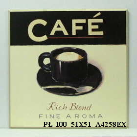 Obraz - Minimalistyczna kawiarnia, kawa w czerni i bieli - reprodukcja na płycie A4258EX 51x51 cm - Obrazy Reprodukcje Ramy | ergopaul.pl