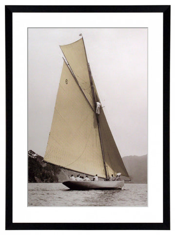 Obraz - Jacht Vintage II - reprodukcja fotografii 3AP3345 oprawiona w ramę z passe-partout 60x80 cm - Obrazy Reprodukcje Ramy | ergopaul.pl