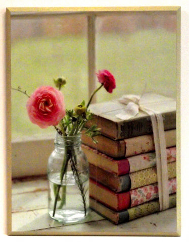 Obraz - Pastel glam, różowe kwiaty na oknie - reprodukcja na płycie A9524 31x41 cm - Obrazy Reprodukcje Ramy | ergopaul.pl