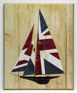 Obraz - Model łodzi z flagą angielską - reprodukcja WI2996 na płycie 42x52 cm. - Obrazy Reprodukcje Ramy | ergopaul.pl