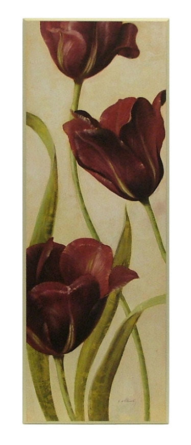 Obraz - Bordowe tulipany - reprodukcja A5818 na płycie 34x96 cm. - Obrazy Reprodukcje Ramy | ergopaul.pl