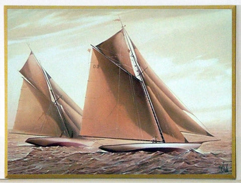 Obraz - Żagle na morzu - reprodukcja WWI1106 na płycie 25x19 cm - Obrazy Reprodukcje Ramy | ergopaul.pl