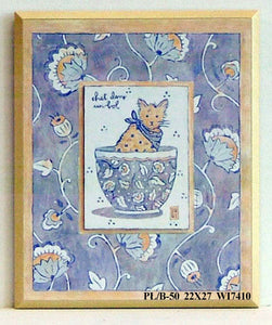 Obraz - Kot w filiżance - reprodukcja na płycie WI7410 22x27 cm - Obrazy Reprodukcje Ramy | ergopaul.pl