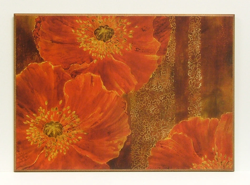 Obraz - Kwiaty maków na ornamentach - reprodukcja na płycie A5646 71x51 cm. - Obrazy Reprodukcje Ramy | ergopaul.pl