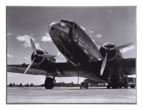 Obraz - Samolot, dziób, czarno - biała fotografia - reprodukcja na płycie 3AR207 81x61 cm - Obrazy Reprodukcje Ramy | ergopaul.pl