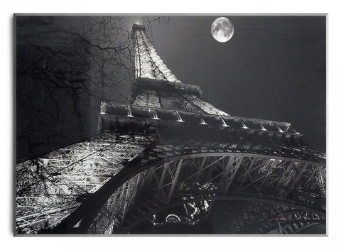 Obraz - Paryż nocą, Wieża Eiffla w świetle księżyca - reprodukcja R4235 na płycie 71x51 cm. - Obrazy Reprodukcje Ramy | ergopaul.pl