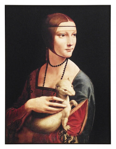 Obraz - Leonardo Da Vinci, 'Dama z łasiczką' - reprodukcja 3LV148 na płycie 61x81 cm. - Obrazy Reprodukcje Ramy | ergopaul.pl