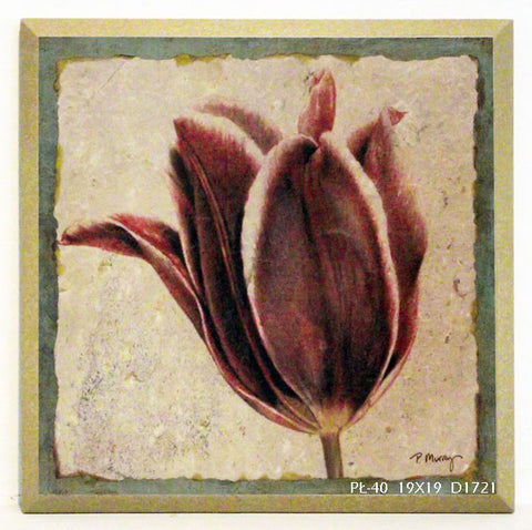 Obraz - Natura w stylu vintage, Tulipan, kwiat - reprodukcja D1721 na płycie 19x19 cm. - Obrazy Reprodukcje Ramy | ergopaul.pl