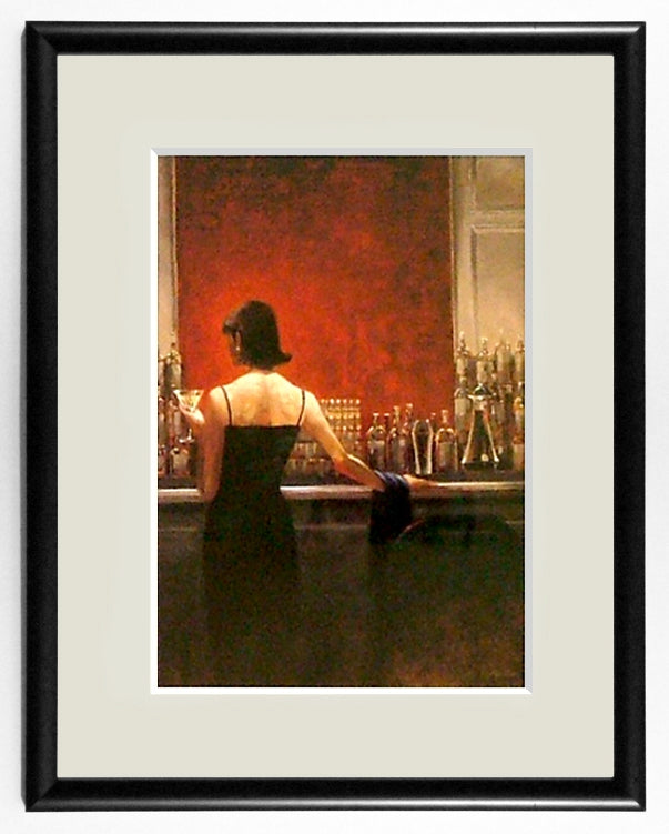 Obraz - Para przy barze, kobieta w wieczorowej sukni - reprodukcja D3012 w ramie z passe-partout 25x30 cm. - Obrazy Reprodukcje Ramy | ergopaul.pl