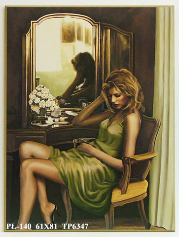 Obraz - Dziewczyna w hotelowym pokoju - reprodukcja na płycie TP6347 61x81 cm - Obrazy Reprodukcje Ramy | ergopaul.pl