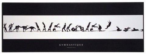 Obraz - Czarno-białe panoramiczne zdjęcie gimnastyki - Decograph J108 96x34 cm. - Obrazy Reprodukcje Ramy | ergopaul.pl