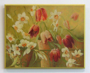 Obraz - Wiosenne kwiaty w donicach - reprodukcja A4831 na płycie 51x41 cm. - Obrazy Reprodukcje Ramy | ergopaul.pl