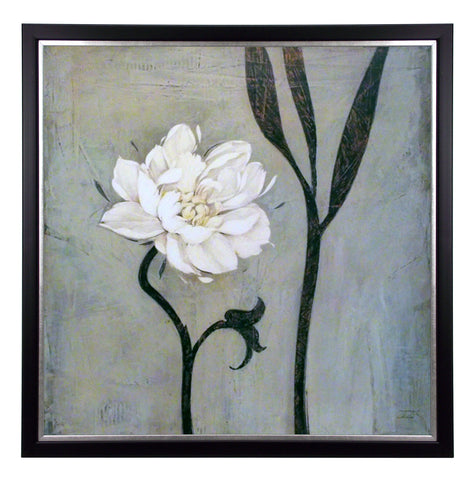 Obraz - Biały kwiat i łodygi - reprodukcja A5255 w ramie 70x70 cm