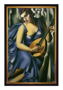 Obraz - Łempicka, Donna in Blue - reprodukcja w ramie 45x72 cm