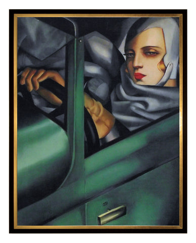 Obraz - Łempicka, Autoportret w zielonym Bugatti - reprodukcja w ramie TDL2066 60x80 cm