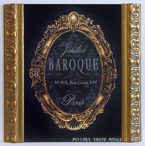 Obraz - W czerni, barokowe lustro - reprodukcja w półramie A5563 50x70 cm - Obrazy Reprodukcje Ramy | ergopaul.pl