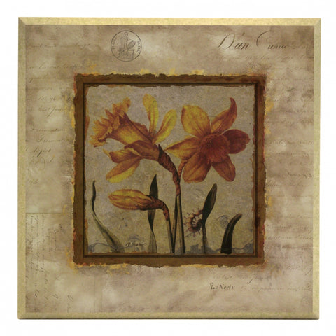 Obraz - Złota kolekcja - kwiaty, narcyz - reprodukcja A2567 na płycie 31x31 cm. - Obrazy Reprodukcje Ramy | ergopaul.pl