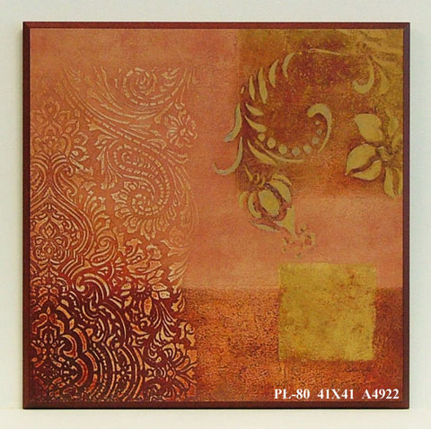 Obraz - Abstrakcja z ornamentem w pomarańczy - reprodukcja na płycie A4922 41x41 cm - Obrazy Reprodukcje Ramy | ergopaul.pl