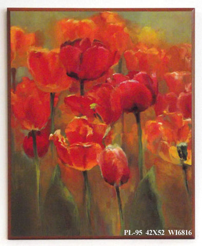 Obraz - Łąka czerwonych tulipanów - reprodukcja na płycie WI6816 42x52 cm - Obrazy Reprodukcje Ramy | ergopaul.pl