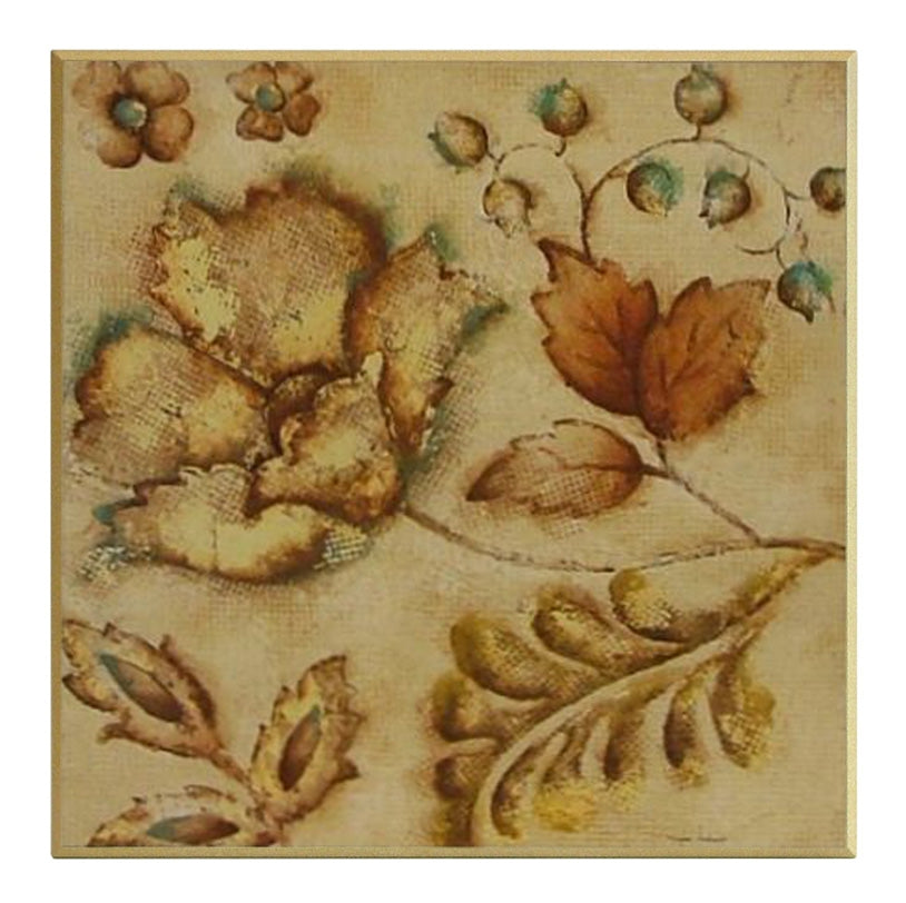 Obraz - Kwiatowe ornamenty w beżach - reprodukcja A5670 na płycie 41x41 cm. - Obrazy Reprodukcje Ramy | ergopaul.pl