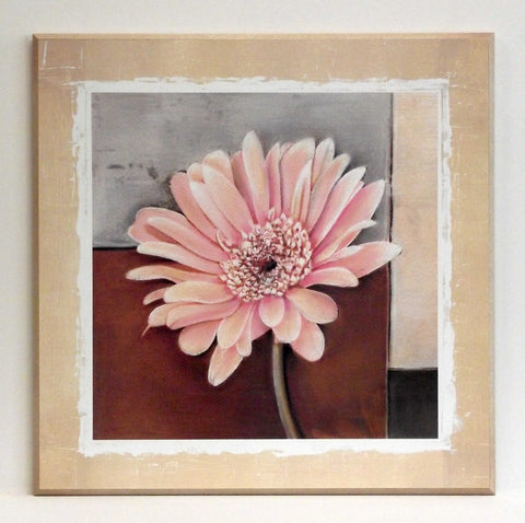 Obraz - Kwiaty w pastelach, Gerbera - reprodukcja TR1010 na płycie z pogrubieniem 51x51 cm. - Obrazy Reprodukcje Ramy | ergopaul.pl