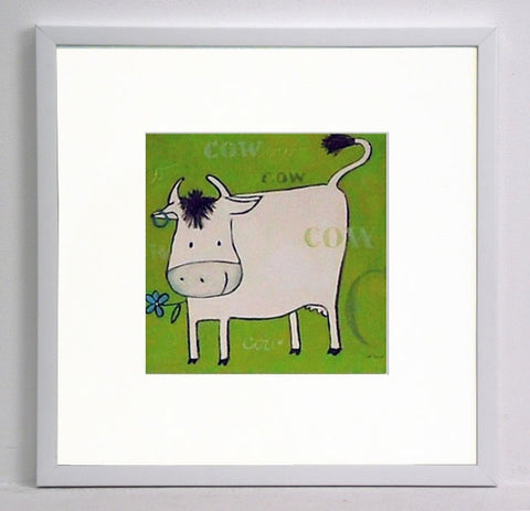 Obraz - Wiejskie zwierzątka, krowa - reprodukcja w ramie D3903 30x30 cm - Obrazy Reprodukcje Ramy | ergopaul.pl
