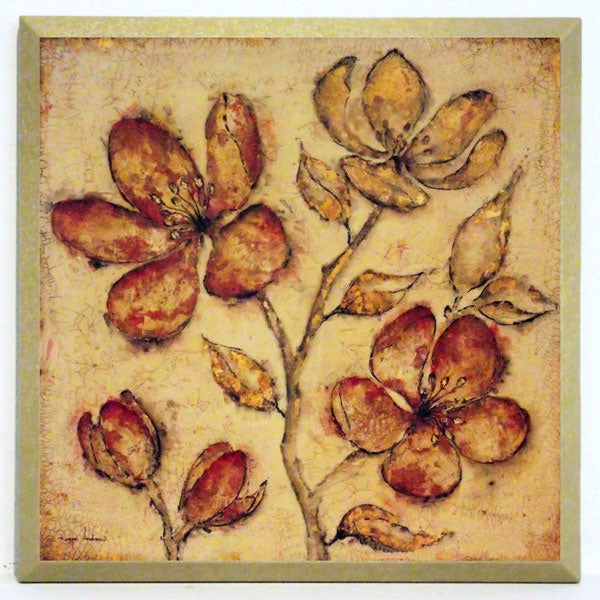 Obraz - Kwiaty jabłoni w beżu - reprodukcja na płycie D3079EX 19x19 cm - Obrazy Reprodukcje Ramy | ergopaul.pl