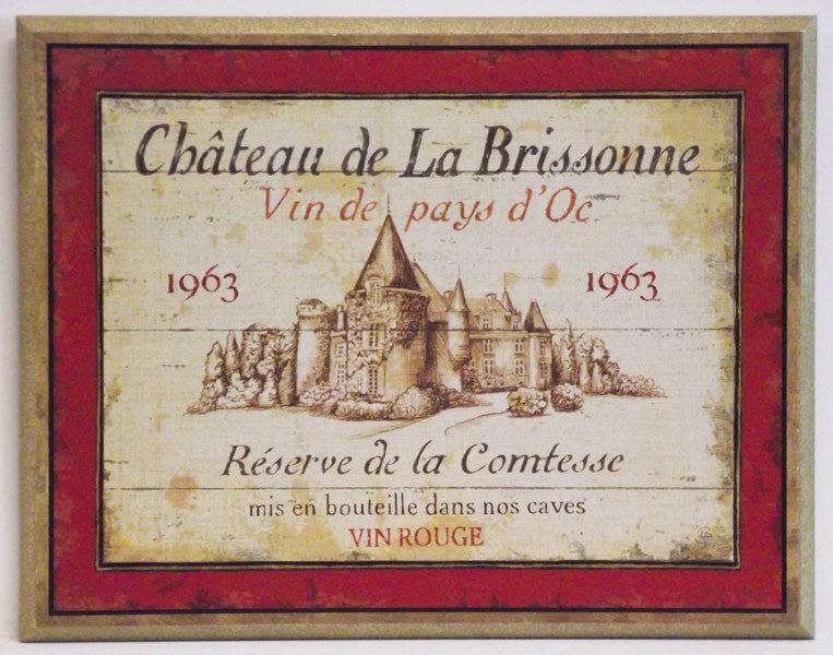 Obraz - Stara etykieta francuskiego wina - reprodukcja na płycie WI2560 37x29 cm - Obrazy Reprodukcje Ramy | ergopaul.pl