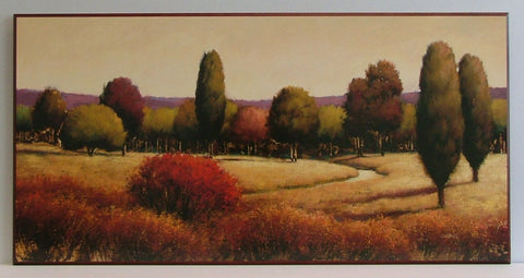 Obraz - Pejzaż z drzewami i drogą w jesiennych kolorach - reprodukcja na płycie A5687 101x51 cm - Obrazy Reprodukcje Ramy | ergopaul.pl