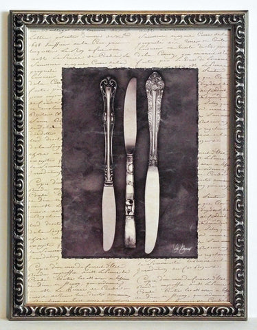 Obraz - Sztućće, trzy noże - reprodukcja na płycie AB1267 30x40 cm - Obrazy Reprodukcje Ramy | ergopaul.pl