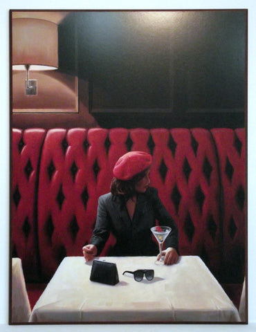 Obraz - w restauracji, przy stoliku-kobieta - reprodukcja na płycie AB4589 61x81 cm. - Obrazy Reprodukcje Ramy | ergopaul.pl