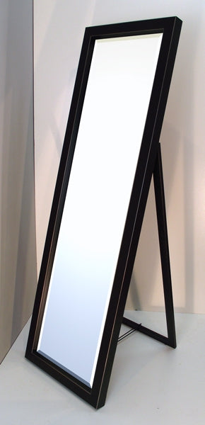 Lustro kryształowe stojące , z fazą, czarnej w drewnianej ramie 37x137 cm - ErgoPaul