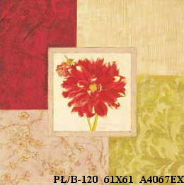 Obraz - Kwiat na tle ornamentów - reprodukcja na płycie A4067EX 61x61 cm - Obrazy Reprodukcje Ramy | ergopaul.pl