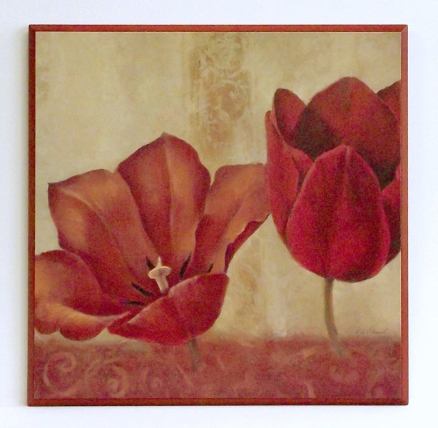 Obraz - Dwa tulipany - reprodukcja A4484EX na płycie 41x41 cm. - Obrazy Reprodukcje Ramy | ergopaul.pl