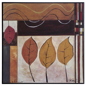 Obraz - Jesienna abstrakcja z liśćmi II - reprodukcja A1649 na płycie 41x41 cm - Obrazy Reprodukcje Ramy | ergopaul.pl
