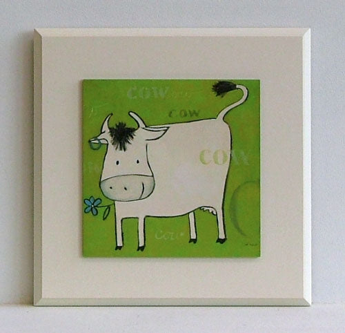 Obraz - Na farmie, krowa - reprodukcja na płycie D3903 26x26 cm - Obrazy Reprodukcje Ramy | ergopaul.pl