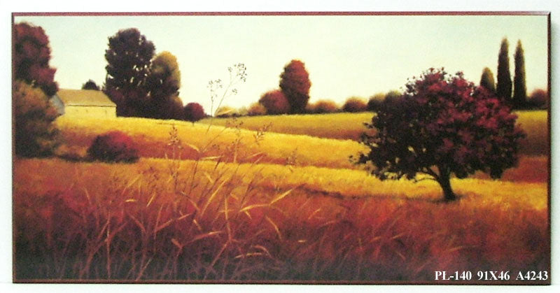 Obraz - Złote pola nad rzeką - reprodukcja na płycie A4243 91x46 cm - Obrazy Reprodukcje Ramy | ergopaul.pl