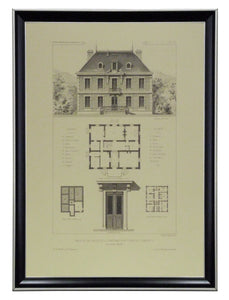 Obraz - Szkice francuskich domów, Maison De Medecin - reprodukcja oprawiona w ramę AN171 35x50 cm - Obrazy Reprodukcje Ramy | ergopaul.pl