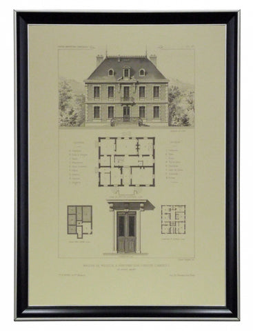 Obraz - Szkice francuskich domów, Maison De Medecin - reprodukcja oprawiona w ramę AN171 35x50 cm - Obrazy Reprodukcje Ramy | ergopaul.pl