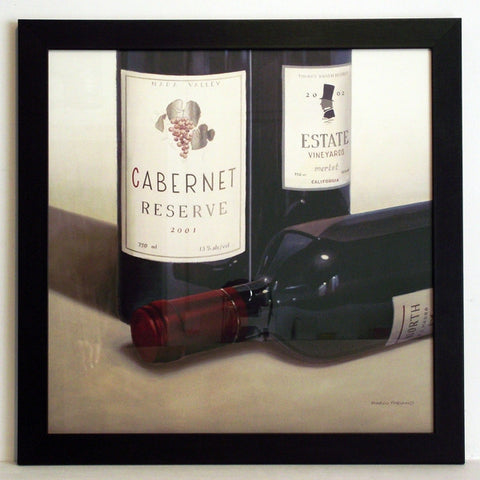 Obraz - Czerwone wino, etykiety - reprodukcja w ramie A6066 50x50 cm - Obrazy Reprodukcje Ramy | ergopaul.pl