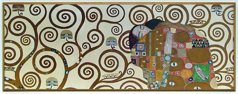 Obraz - Gustav Klimt, 'Spełnienie' - kadr - reprodukcja na płycie GK2129 81x31 cm. - Obrazy Reprodukcje Ramy | ergopaul.pl