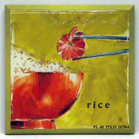 Obraz - Kolorowa kuchnia, ryż - reprodukcja na płycie D2964 19x19 cm - Obrazy Reprodukcje Ramy | ergopaul.pl