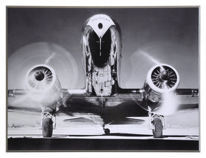 Obraz - Samolot, wirujące śmigła, czarno - biała fotografia - reprodukcja na płycie 3AP201 81x61 cm - Obrazy Reprodukcje Ramy | ergopaul.pl