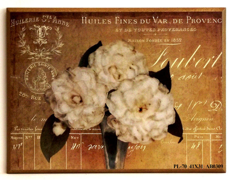 Obraz - Kwiaty białej róży - reprodukcja AB0309 na płycie 41x31 cm. OSTATNIA SZTUKA - Obrazy Reprodukcje Ramy | ergopaul.pl