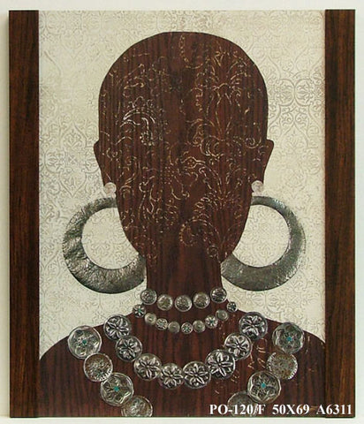 Obraz - Głowa czarnoskórej kobiety z ornamentami - reprodukcja w półramie A6311 50x69 cm - Obrazy Reprodukcje Ramy | ergopaul.pl