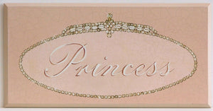 Obraz - Różowy szyld z koroną, księżniczka - reprodukcja na płycie A4377EX 41x21 cm - Obrazy Reprodukcje Ramy | ergopaul.pl