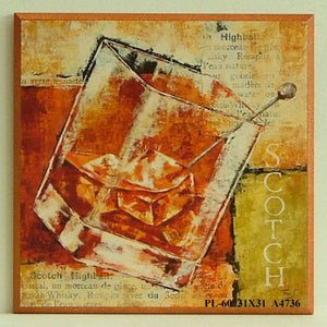 Obraz - Drink, szkocka z lodem - reprodukcja na płycie A4736 31x31 cm - Obrazy Reprodukcje Ramy | ergopaul.pl