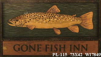 Obraz - Szyld z rybą - reprodukcja na płycie WI7849 73x42 cm - Obrazy Reprodukcje Ramy | ergopaul.pl