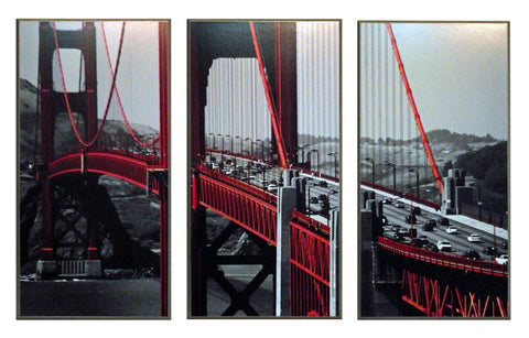 Obrazy - Most Golden Gate, tryptyk - reprodukcje na płytach 2AP1663/64/65 min. 153x101 cm - Obrazy Reprodukcje Ramy | ergopaul.pl